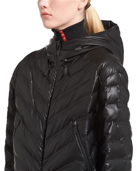 prada hooded padded jacket|prada nylon jacket women's.